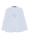 Polo Ralph Lauren Tailored Cotton Blazer With Subtle Striped Pattern In Blue