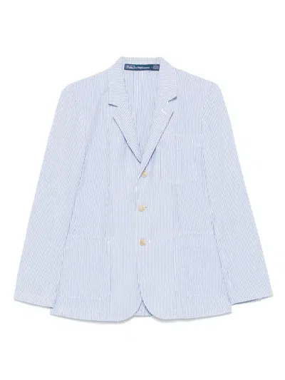 Polo Ralph Lauren Striped Blazer In Clear Blue
