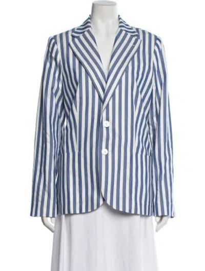 Pre-owned Polo Ralph Lauren Striped Blazer In Blue