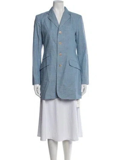 Pre-owned Polo Ralph Lauren Striped Blazer In Blue