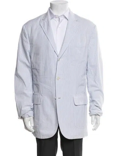 Pre-owned Polo Ralph Lauren Striped Blazer In Blue