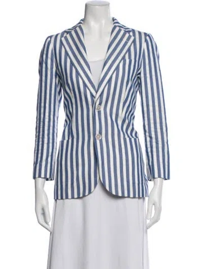 Pre-owned Polo Ralph Lauren Striped Blazer In Blue