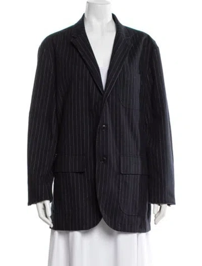 Pre-owned Polo Ralph Lauren Striped Blazer In Blue
