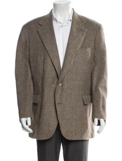 Pre-owned Polo Ralph Lauren Striped Blazer In Neutral
