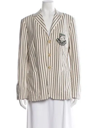 Pre-owned Polo Ralph Lauren Striped Blazer In Neutral