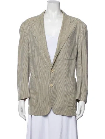 Pre-owned Polo Ralph Lauren Striped Blazer In Neutrals