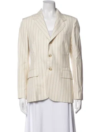Pre-owned Polo Ralph Lauren Striped Blazer In Yellow
