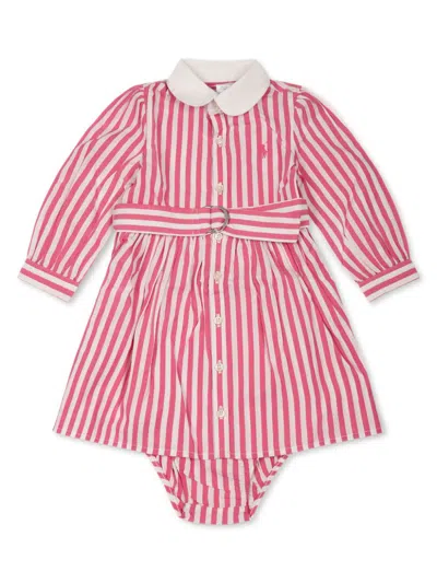 Polo Ralph Lauren Babies' Striped Body In Fuchsia