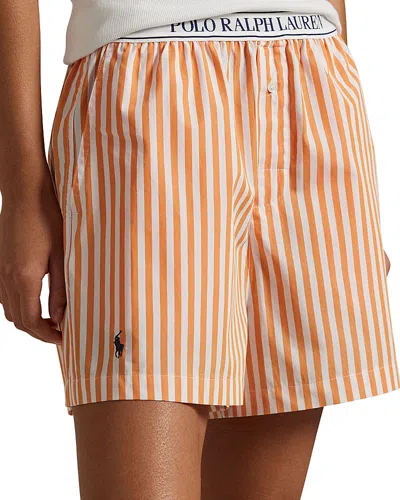 Polo Ralph Lauren Striped Boxer Shorts In Tangerine