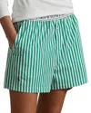 Polo Ralph Lauren Stripe Boxer Pyjama Shorts In Vine Green