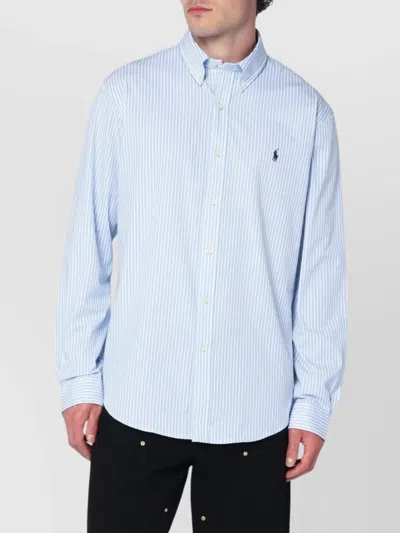 Polo Ralph Lauren Striped Button-down Collar Oxford Shirt In Blue