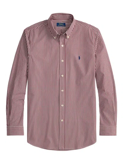 Polo Ralph Lauren Long Sleeve Sport Shirt In Burgundy