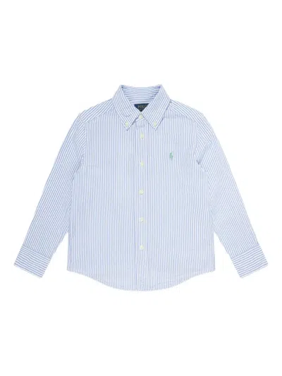 Polo Ralph Lauren Kids' Striped Button-down Shirt In Blue