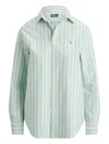 Polo Ralph Lauren Striped Button-front Shirt In Green