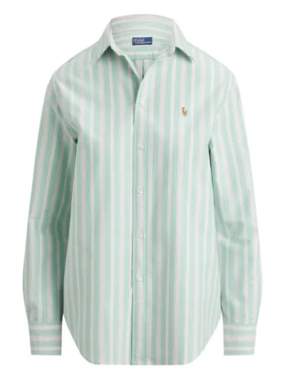 Polo Ralph Lauren Striped Button-front Shirt In Green