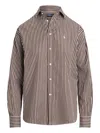 Polo Ralph Lauren Striped Button-up Shirt In Brown