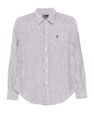 Polo Ralph Lauren Striped Button-up Shirt In Purple