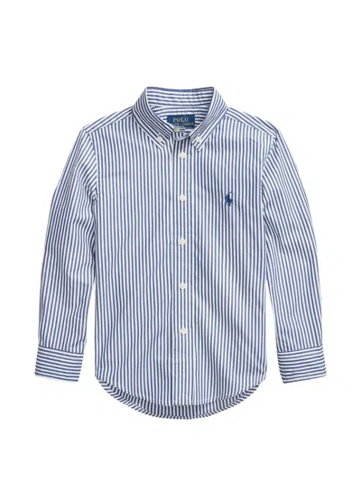 Polo Ralph Lauren Kids' Striped Button-down Shirt In Blue