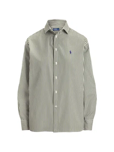 Polo Ralph Lauren Striped Button-down Shirt In Green