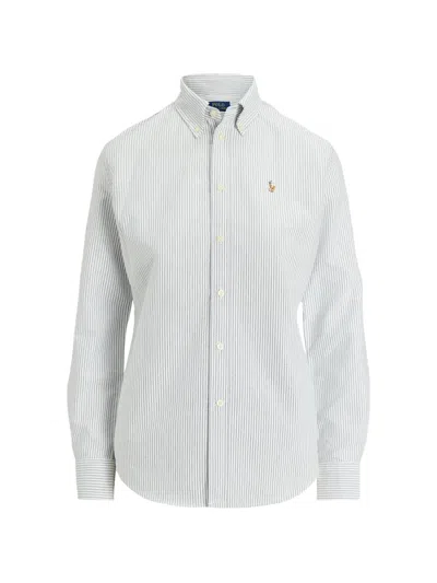 Polo Ralph Lauren Striped Button-down Shirt In White