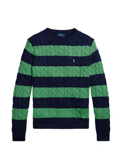Polo Ralph Lauren Striped Cable-knit Sweater In Multi