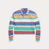 Polo Ralph Lauren Striped Cable Long-sleeve Polo Shirt In Multi