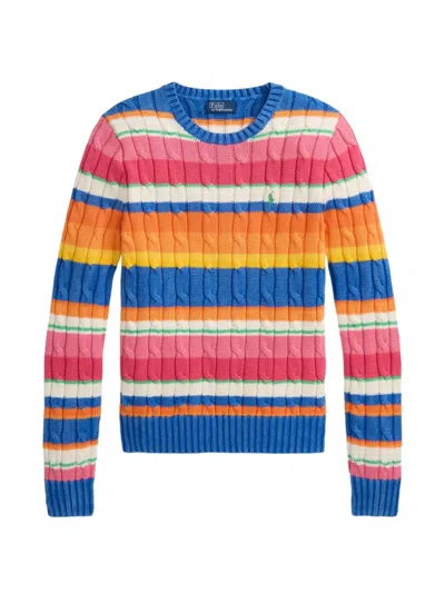 Polo Ralph Lauren Striped Cable-knit Sweater In Multi
