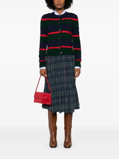 Polo Ralph Lauren Striped Cardigan In Green Multi Stripe