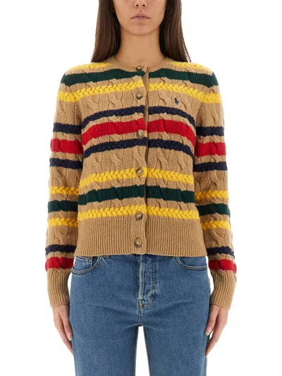 Polo Ralph Lauren Striped Cardigan In Multi