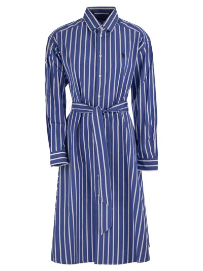 POLO RALPH LAUREN STRIPED CHEMISIER WITH BELT
