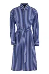 Polo Ralph Lauren Ashton Long Sleeve Tie Waist Shirtdress In Bluette