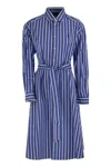 Polo Ralph Lauren Ashton Long Sleeve Tie Waist Shirtdress In Bluette