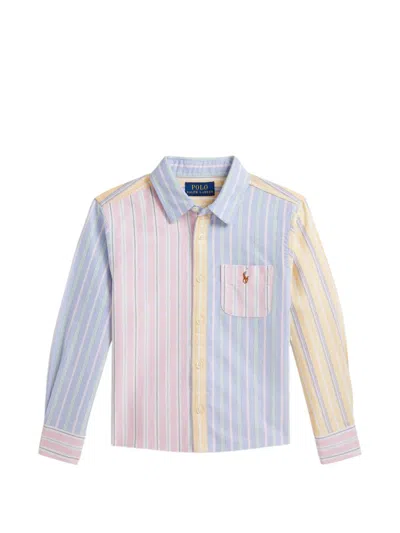 Polo Ralph Lauren Kids' Striped Chest-pocket Cotton Shirt In Multi