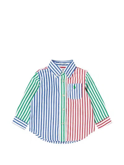 Polo Ralph Lauren Babies' Striped Chest-pocket Shirt In White