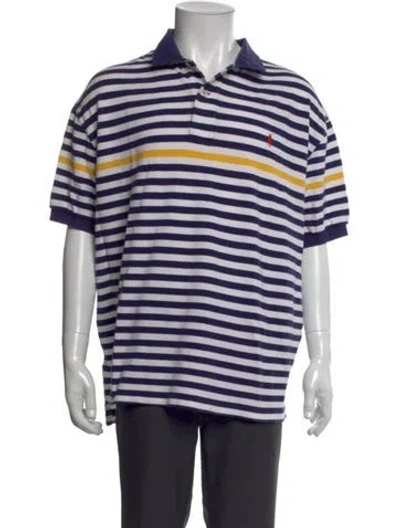 Pre-owned Polo Ralph Lauren Striped Collar Polo Shirt In Multi