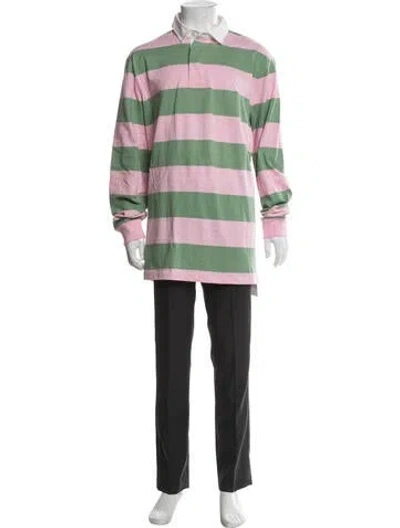Pre-owned Polo Ralph Lauren Striped Collar Polo Shirt In Multi