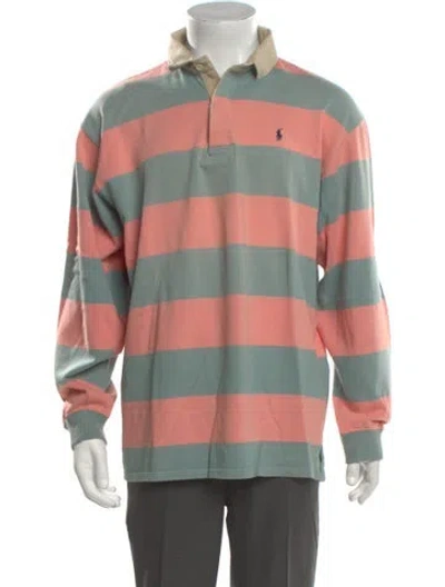 Pre-owned Polo Ralph Lauren Striped Collar Polo Sweater In Multi