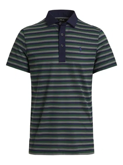 Polo Ralph Lauren Striped-collared Polo Shirt In Blue