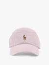 Polo Ralph Lauren Striped Cotton Blend Baseball Hat With Iconic Embroidery In Pink