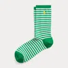 Polo Ralph Lauren Striped Cotton-blend Crew Socks In Green