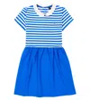 Polo Ralph Lauren Striped Cotton-blend Dress In Blue