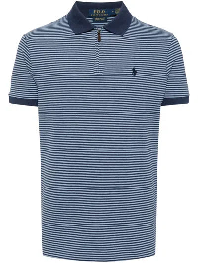 Polo Ralph Lauren Striped Cotton-blend Polo In White