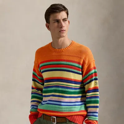 Polo Ralph Lauren Striped Cotton-blend Sweater In Orange Combo