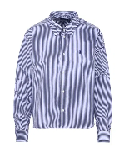 Polo Ralph Lauren Striped Cotton Button-up Shirt In Blue