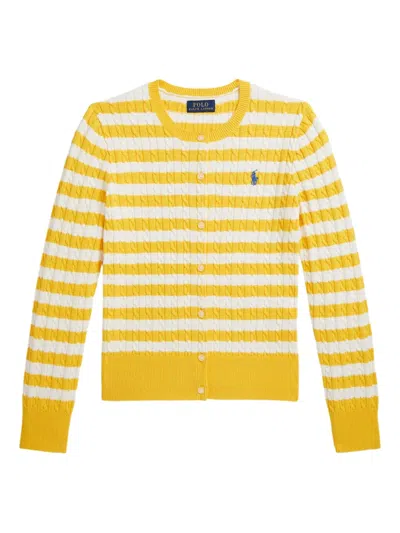 POLO RALPH LAUREN STRIPED COTTON CARDIGAN