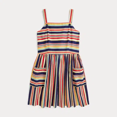 Polo Ralph Lauren Kids' Striped Cotton Dress In Multistripe
