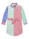 Polo Ralph Lauren Cotton Stripe Shirt Dress In Red