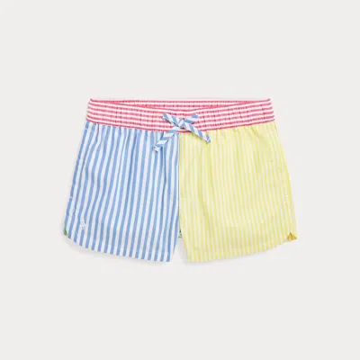 Polo Ralph Lauren Kids' Striped Cotton Fun Short In Yellow Multi