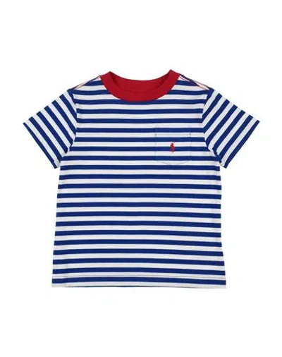 Polo Ralph Lauren Babies'  Striped Cotton Jersey Pocket Tee Toddler Boy T-shirt Blue Size 5 Cotton