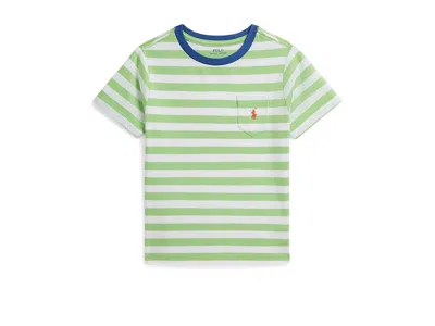 Polo Ralph Lauren Kids' Striped Cotton Jersey T-shirt In Green
